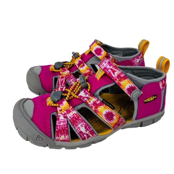Keen Seacamp II CNX Sandals Lace Bungee Close Toe 1026319 Pink Kids Size 13 - Picture 1 of 9